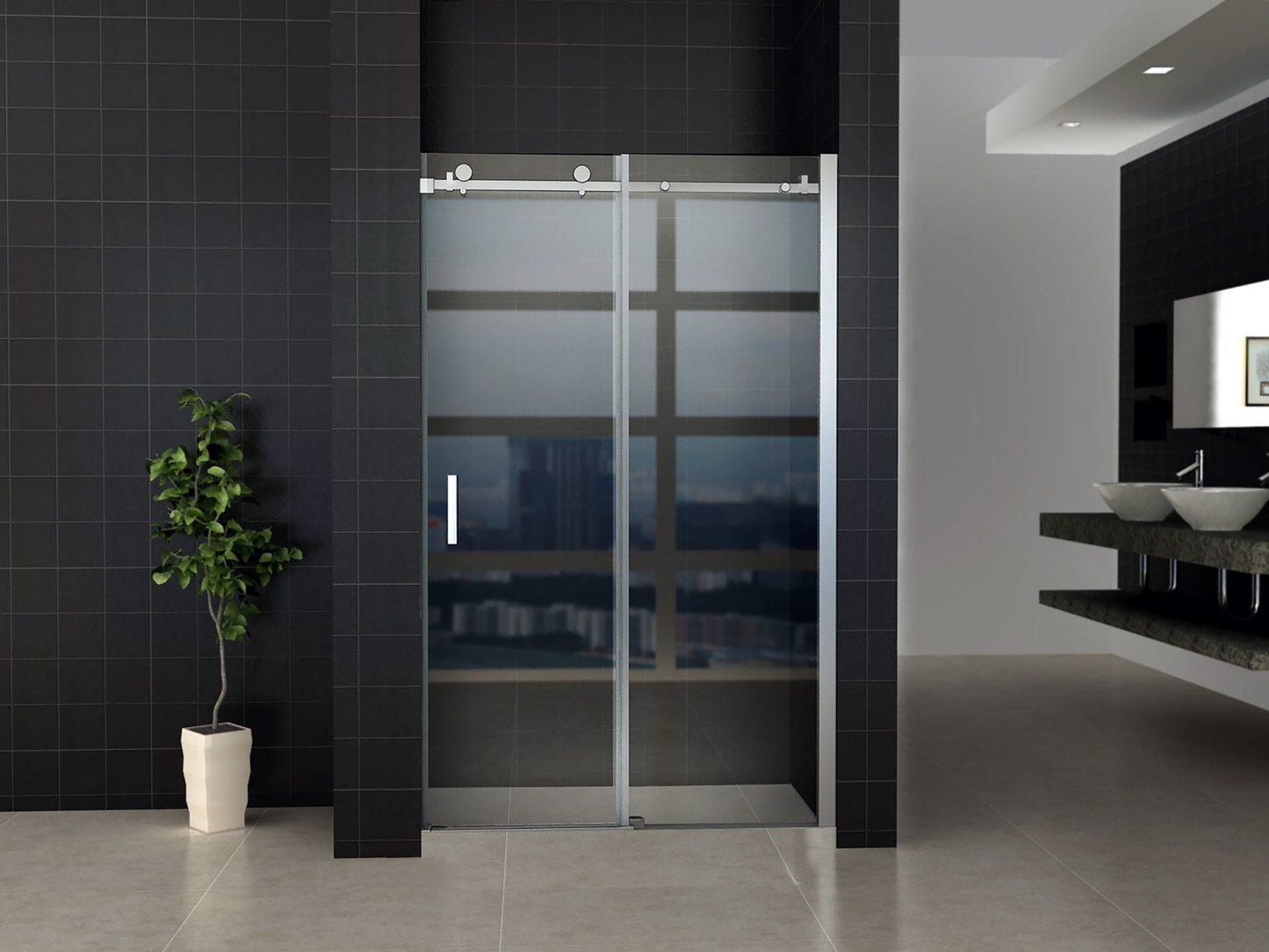 Nisdeur 140 x 195 helder Chrome