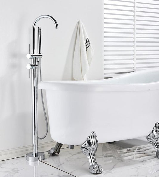 Badkraan Sienna Vrijstaand Model met Handdouche Chroom - Luxurysanitair