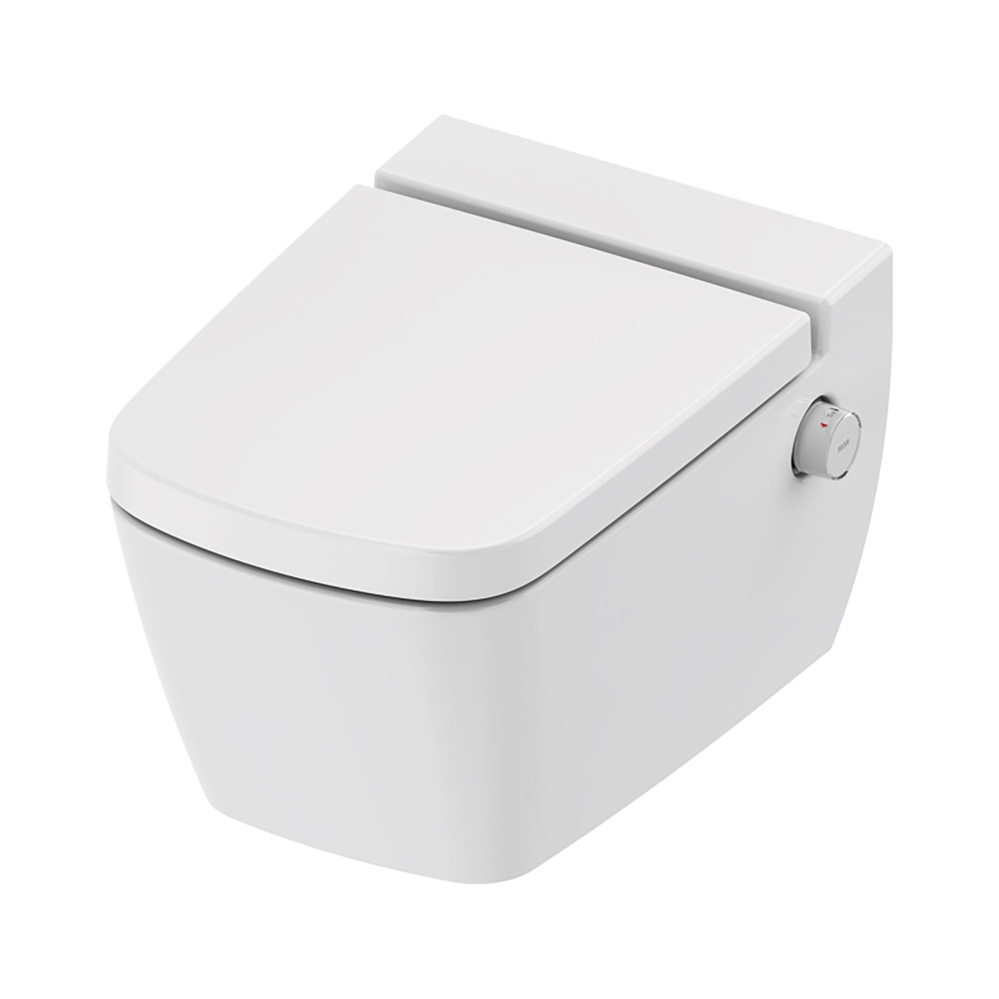 Teceneo Hangtoilet Met Bidet Met Bidetkraan Met Zitting 54cm - Glanzend Wit - Luxurysanitair
