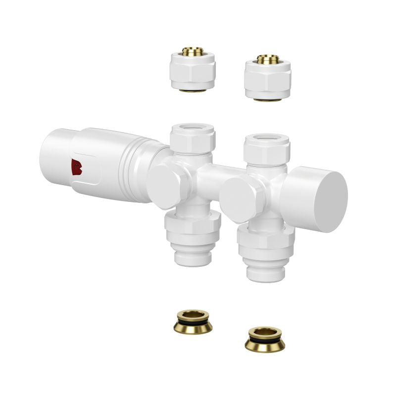 Radiatorkraan Design Thermostatisch Muur en Vloeraansluiting - 1/2Mx16/2 M30 - Luxurysanitair