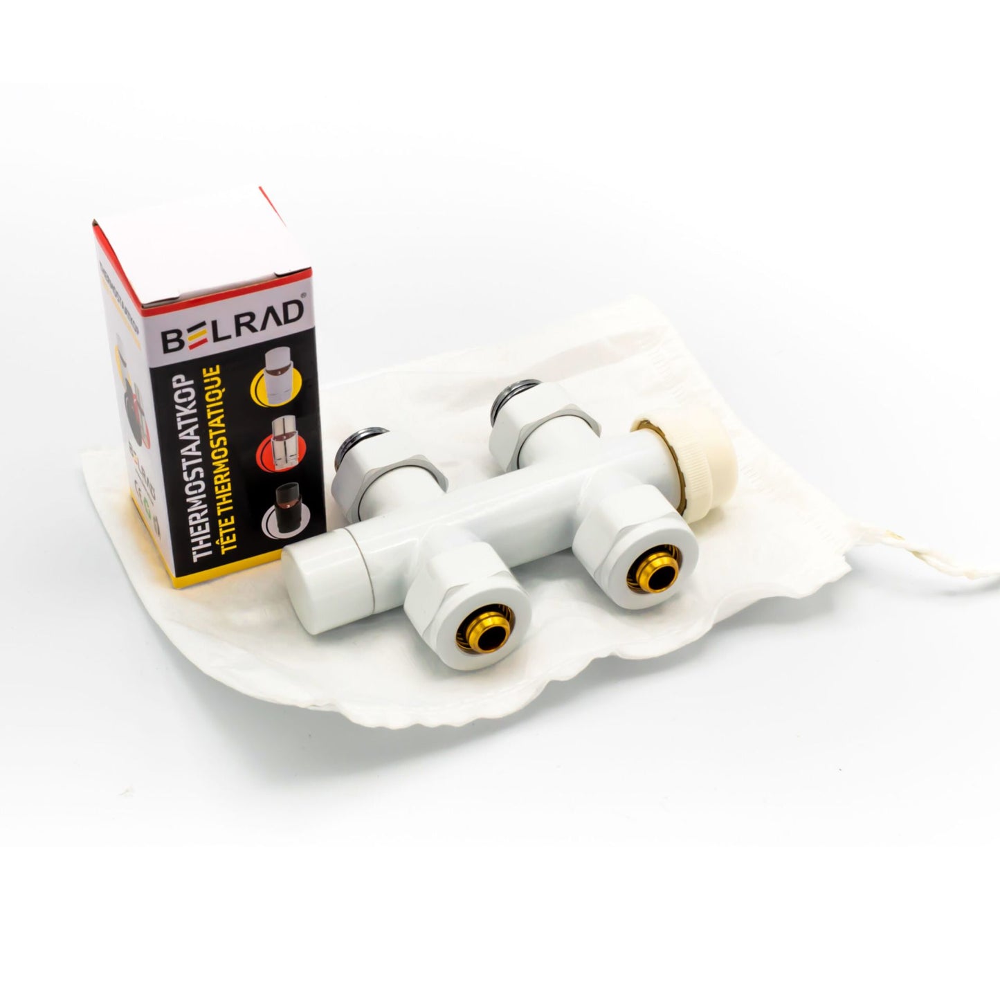 Middenaansluitset Recht Wit M30x16/2 - Luxurysanitair