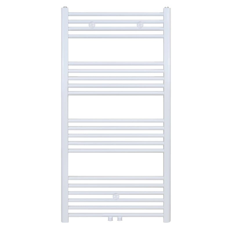 Handdoek Radiator Midden Aansluiting Mat Wit Geborsteld 1200x600 616 Watt - Luxurysanitair