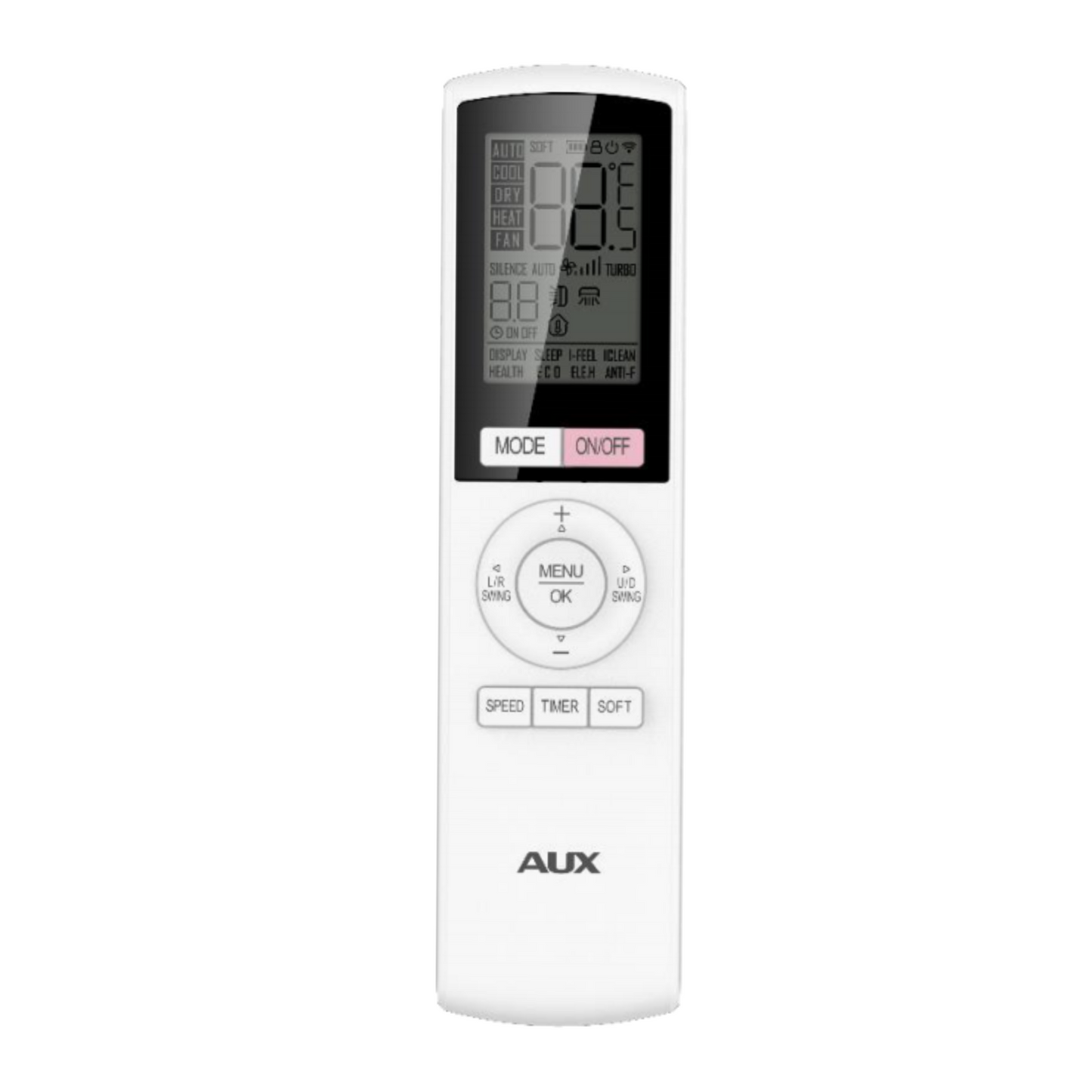 Aux Single Split Airco Buiten en Binnenunit Totaalpaket Koelen en Verwarmen Wifi - 12000BTU - 3,5KW - R32 - Glanzend Zwart - Luxurysanitair