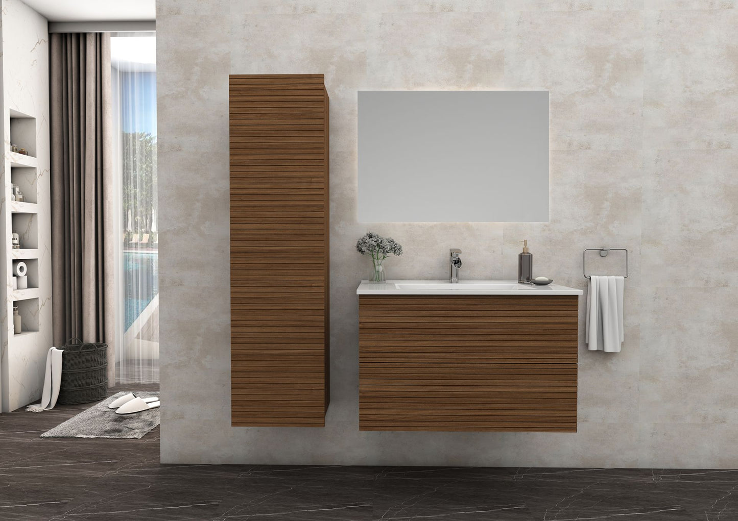 Elite Onderkast Met Horizontaal Reliëf (60cm) - Luxurysanitair