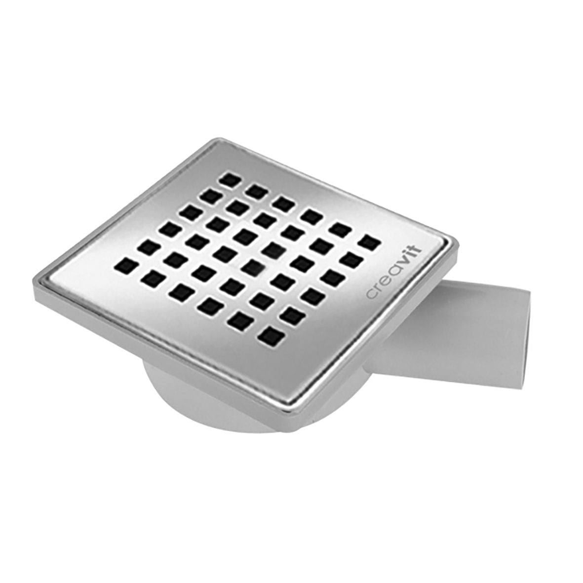 Creavit Vloersifon in PVC Met Inox Rooster 15x15 - Luxurysanitair