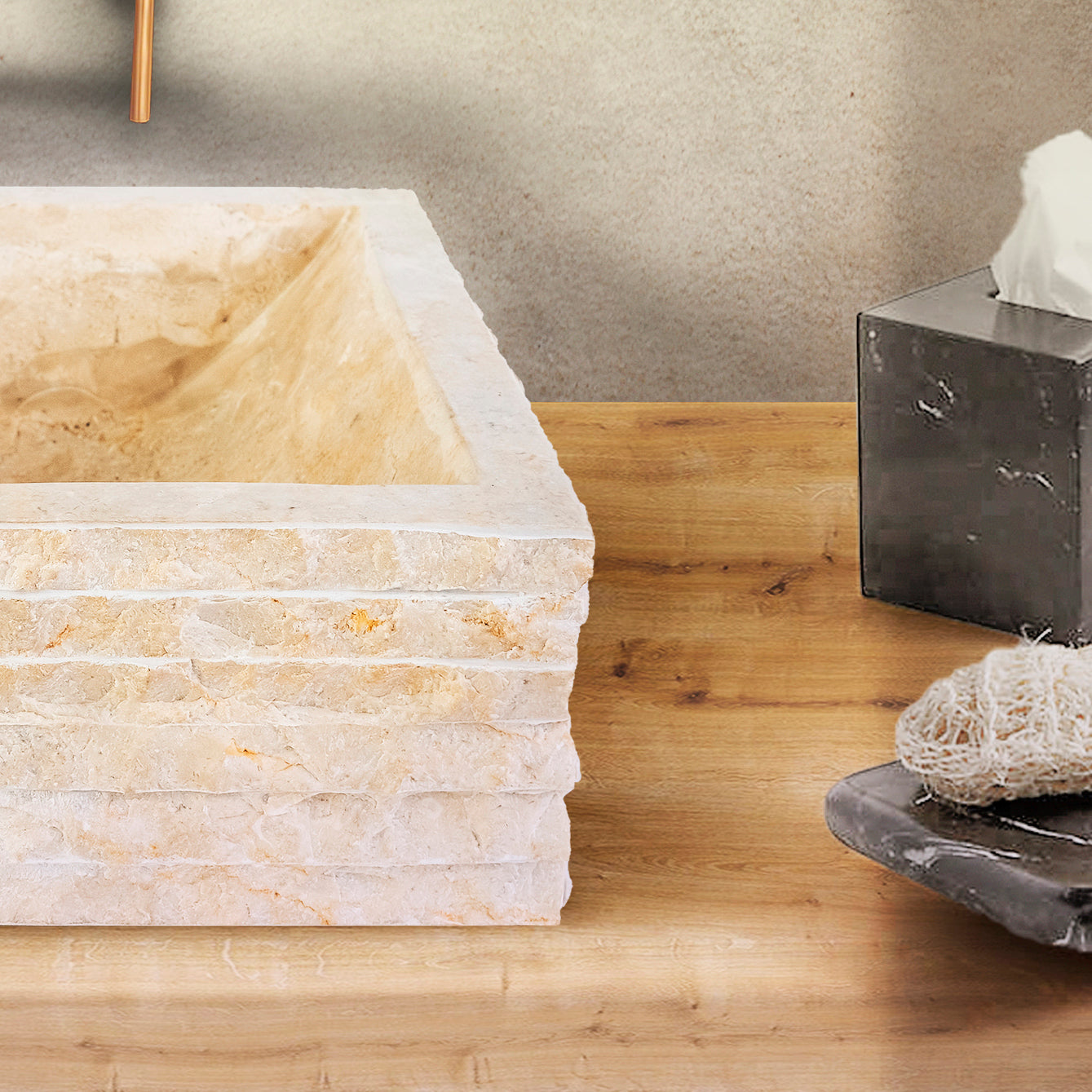 Vierkanten Waskom Alur Kuipvorming 40x40x15cm - Luxurysanitair