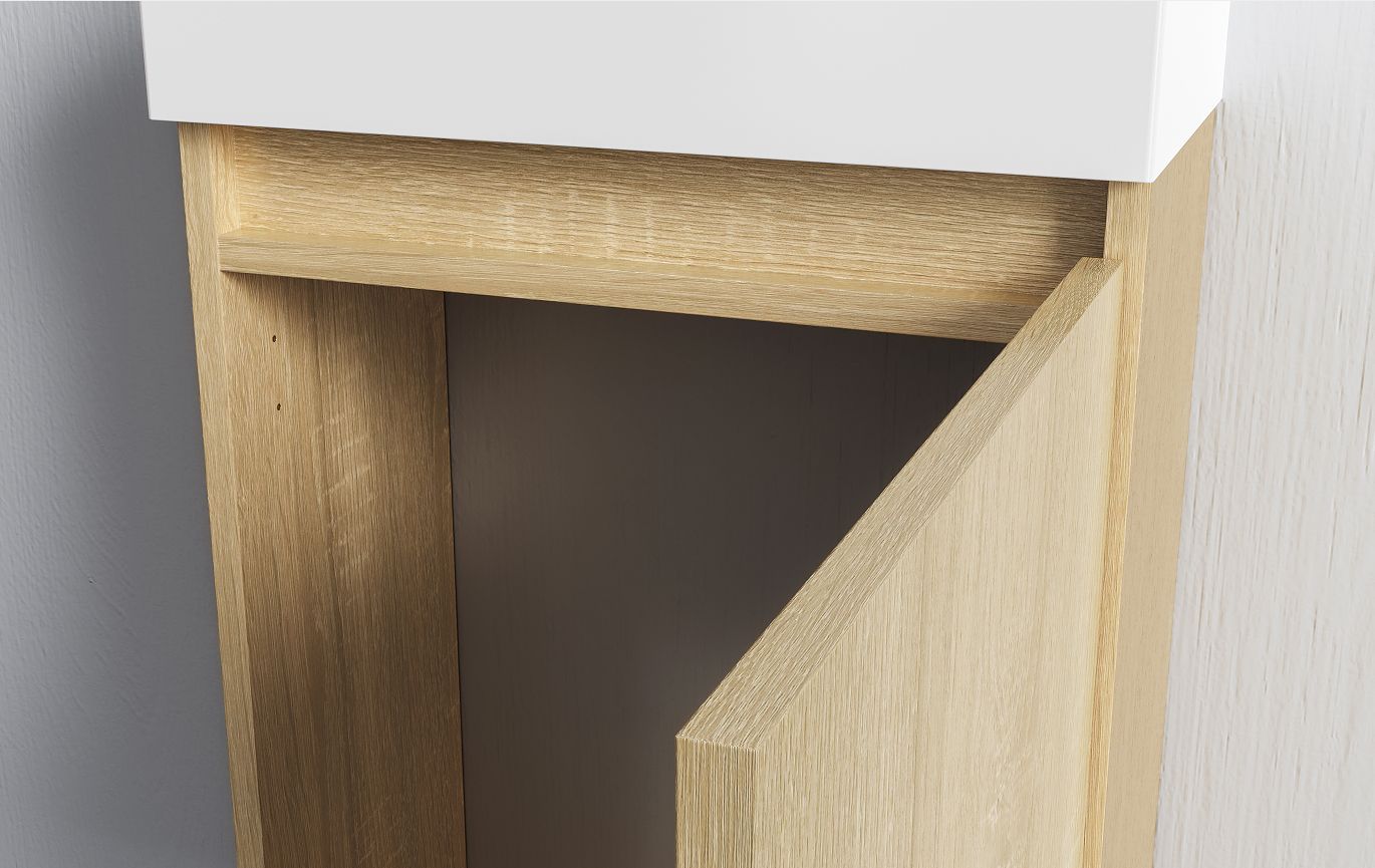 Aloni Zyro Toiletmeubelset Compleet Onderkast Met 1 Deur Greeploos 40,5x22,5cm - Luxurysanitair