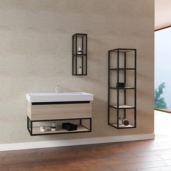 Aloni Sharp Kolomkast (20x20x60cm) - Hazelnoot - Luxurysanitair