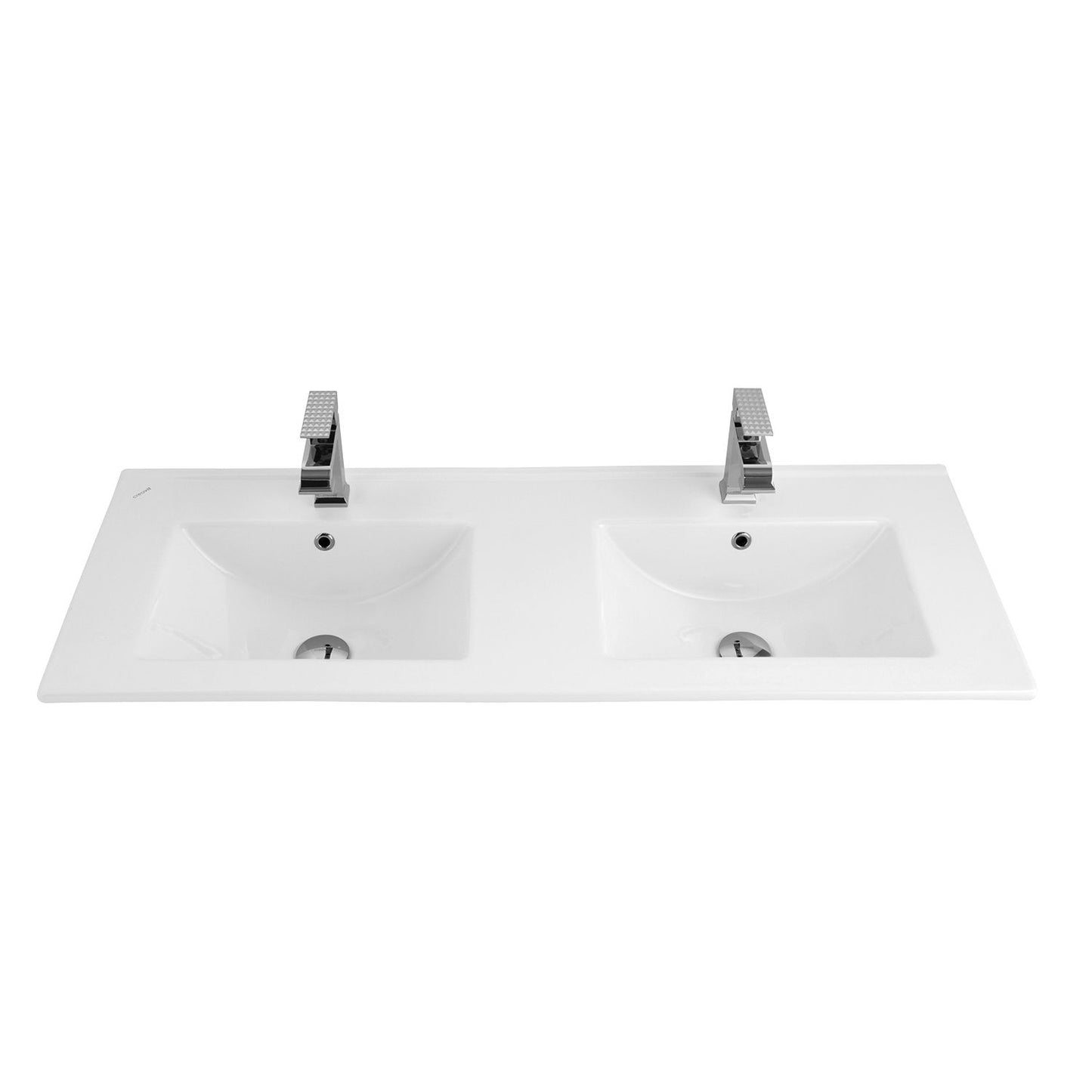 Creavit Keramische Wastafel Dubbel (46x120cm) - Wit - Luxurysanitair