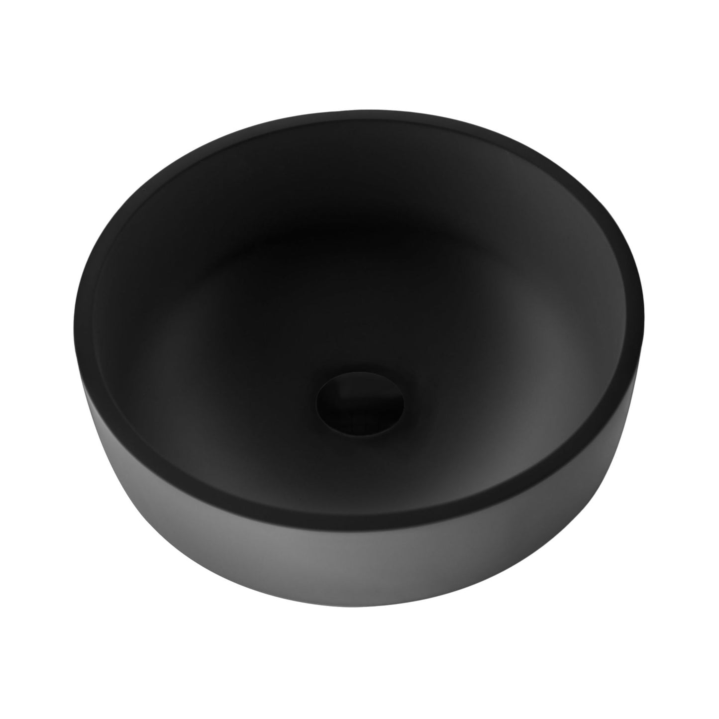 Aloni Solid Surface Opbouw Waskom (42x14 cm) - Mat Zwart - Luxurysanitair