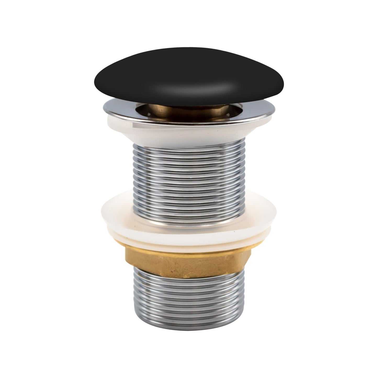 Aloni Zwart Keramische Push-Up Afvoerplug 5/4 Zonder Overloop - Luxurysanitair