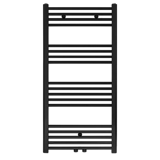 HANDDOEK RADIATOR MIDDEN AANSLUITING ZWART MAT GEBORSTELD 1100X600-558 WATT