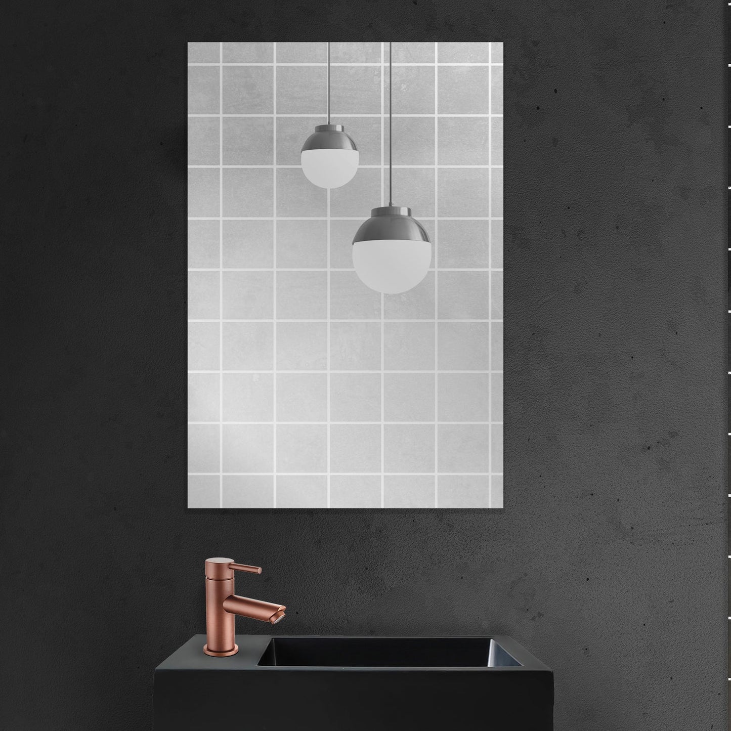 ALONI MIKARO TOILETSPIEGEL - MET LIJST - 40X60X1,9 CM - WALNOOT