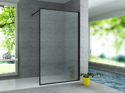 Douchewand Inloopdouche met kader mat zwart 140 x 200