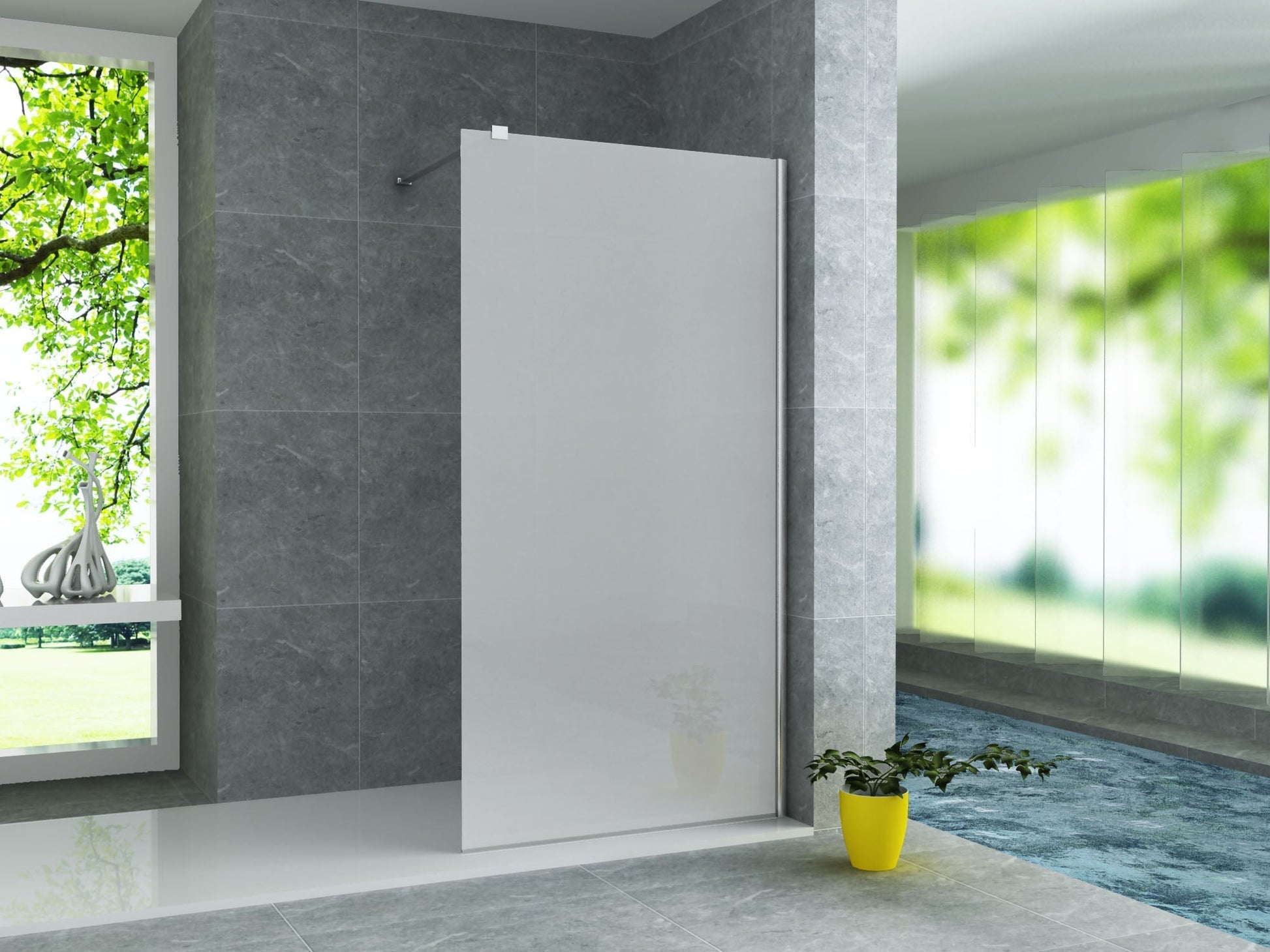 Douchewand Inloopdouche melk glas 160 x 200