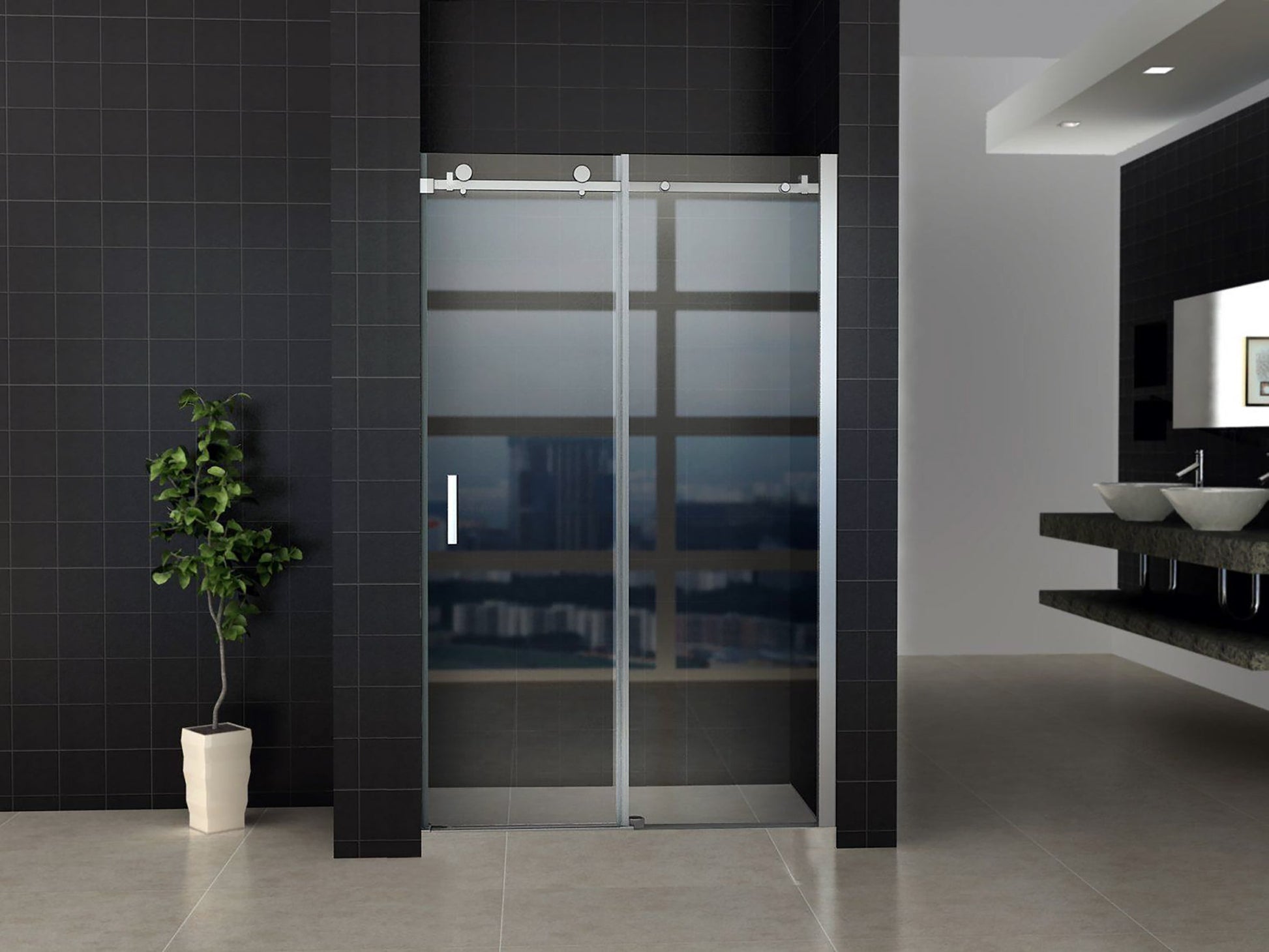 Nisdeur 140 x 195 helder Chrome