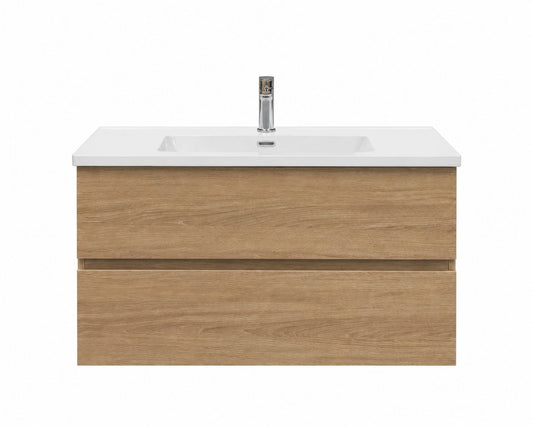 Badkamer meubelset ENKEL Eikgrijs mat 100 x 50 x 58 (b x d x h)