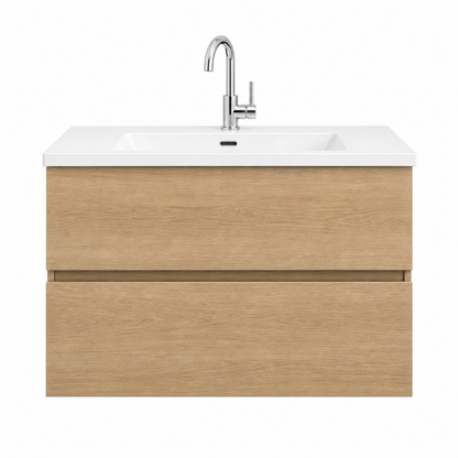 Badkamer meubelset DUBBEL Naturel eik  mat 120 x 50 x 58 (b x d x h)