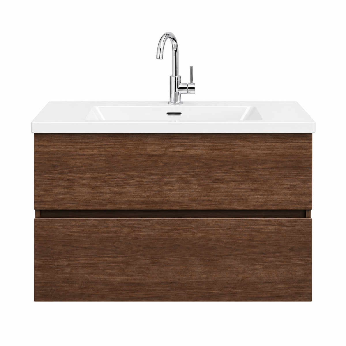 Badkamer meubelset DUBBEL Donker walnoot  mat 120 x 50 x 58 (b x d x h)