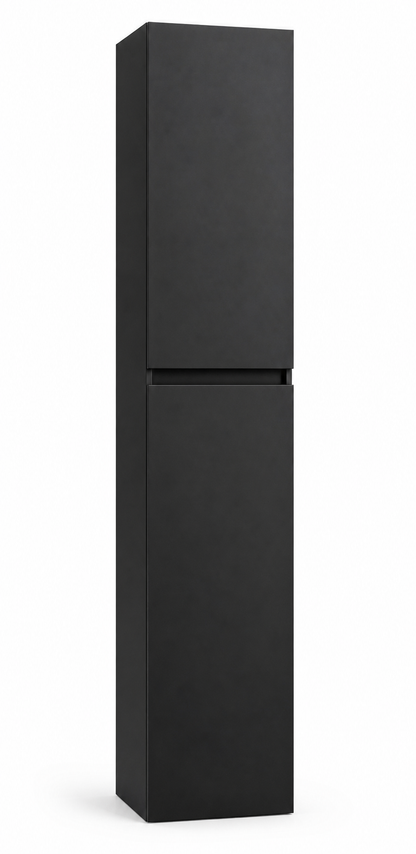 Kolomkast Mat zwart 135 x 35 x 35 (h x b x d) met 4 compartimenten