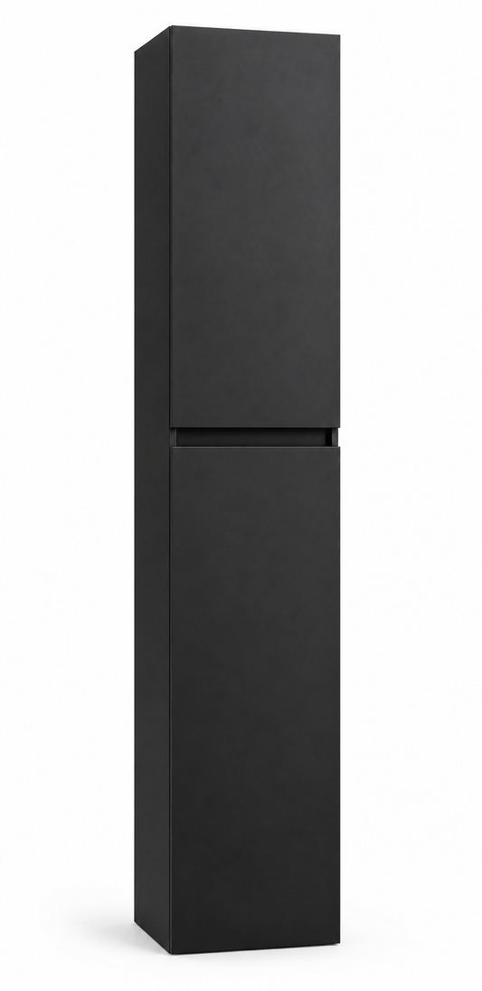 Kolomkast Mat zwart 135 x 35 x 35 (h x b x d) met 4 compartimenten