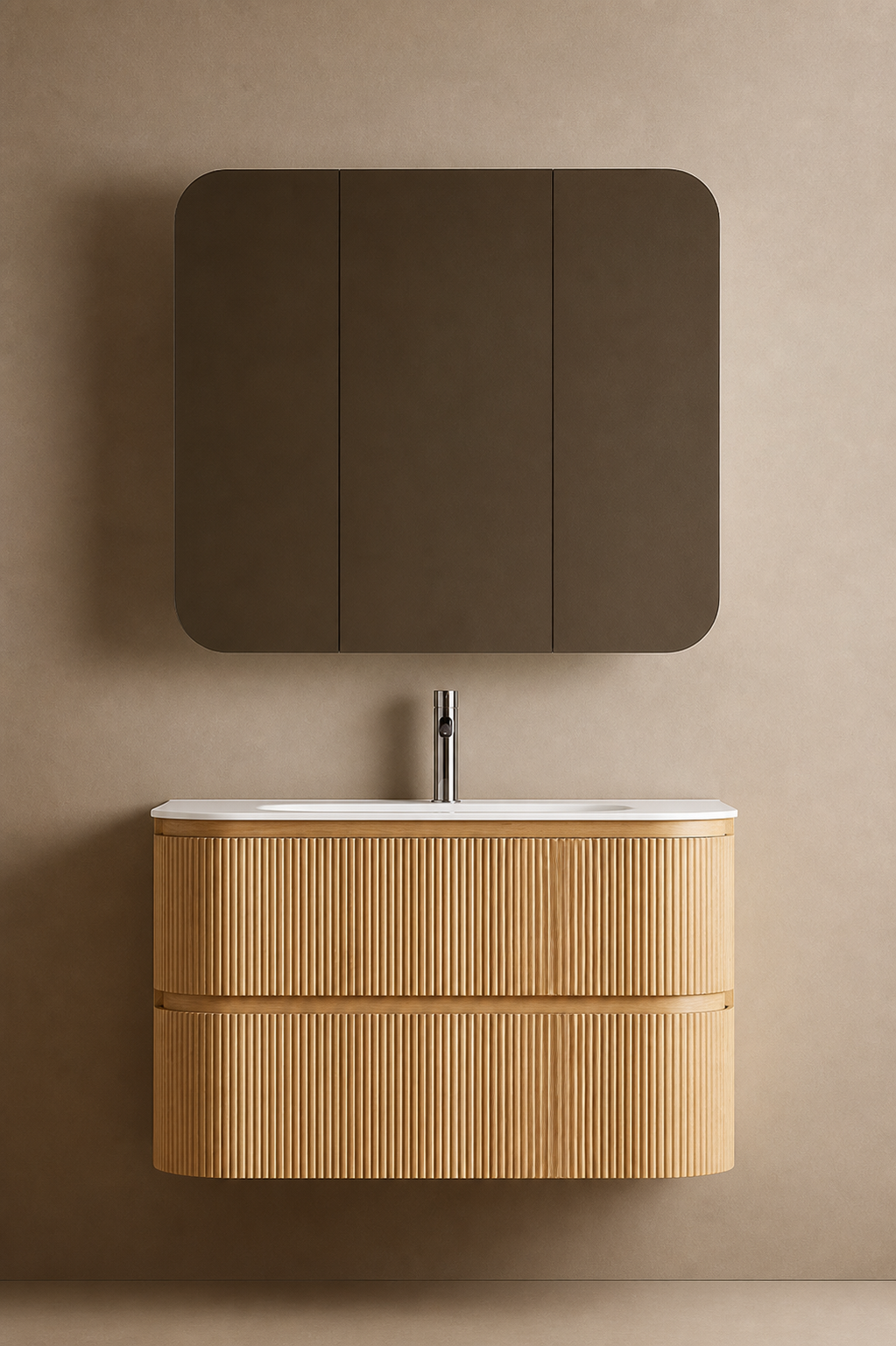 Badkamer Meubel set 100 x 49 x 56,5 incl. lavabo 100 x 50 (TWINCURVA III)