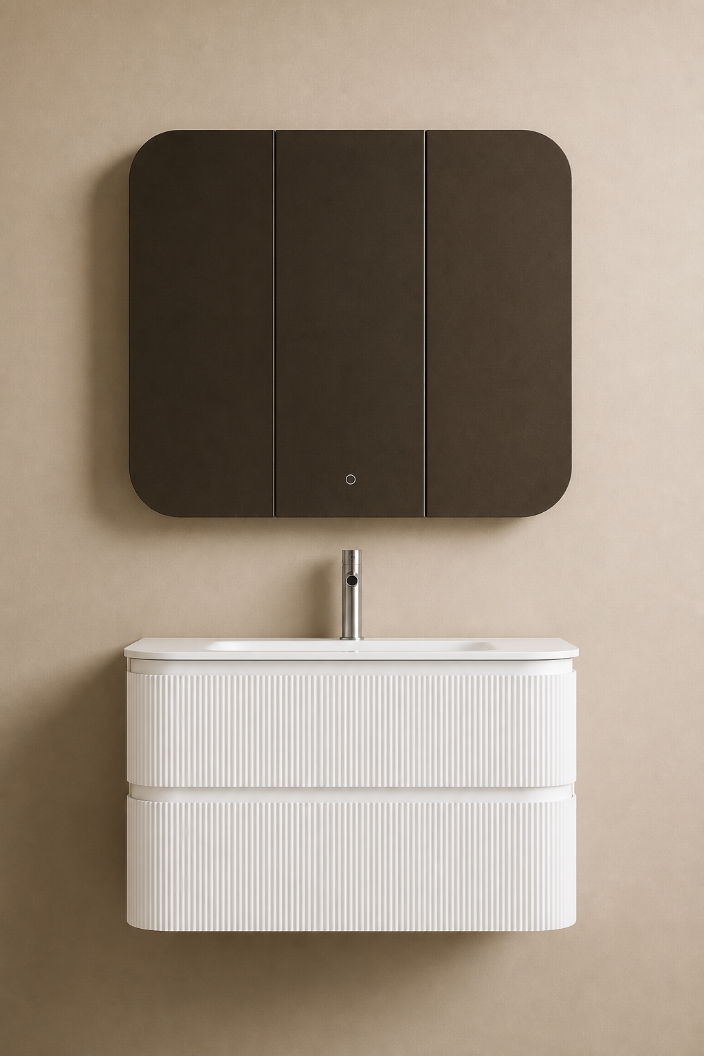 Badkamer Meubel set 100 x 49 x 56,5 incl. lavabo 100 x 50 (TWINCURVA III)