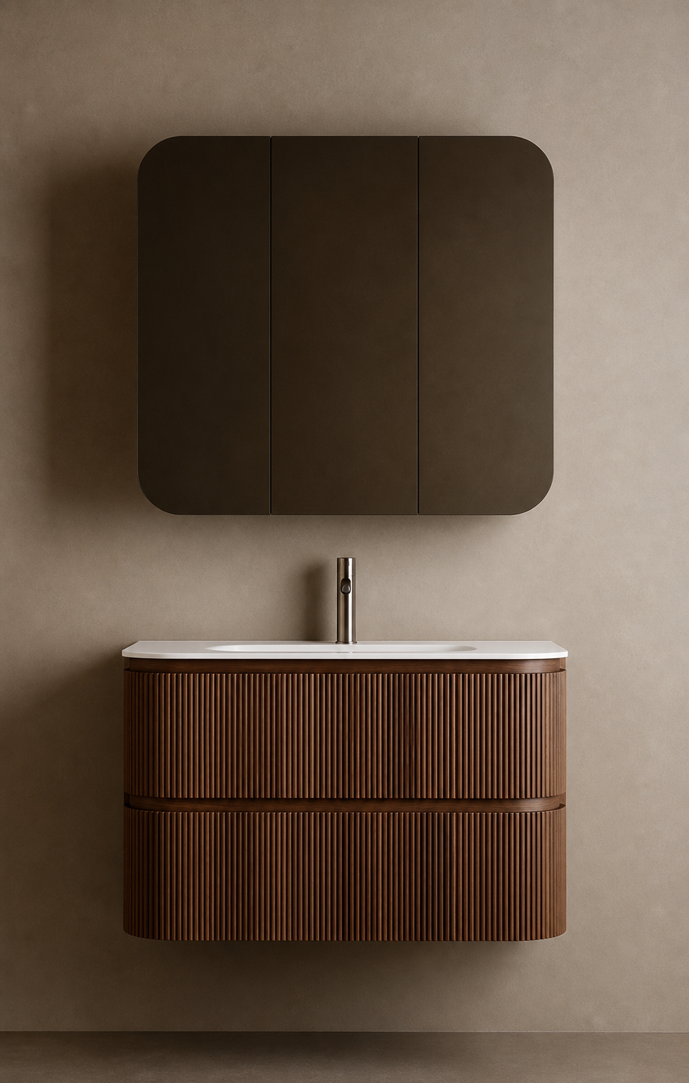 Badkamer Meubel set 100 x 49 x 56,5 incl. lavabo 100 x 50 (TWINCURVA III)