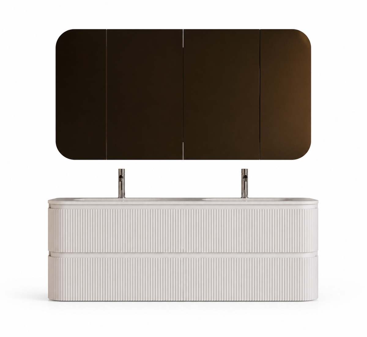 Badkamer Meubel set 160 x 49 x 56,5 incl. lavabo 160 x 50 (TWINCURVA III)