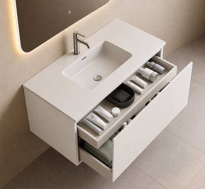 Badkamer Meubelset 119 x 46 x 48 incl. lavabo 120 x 47 x 17 ( CUBICII)