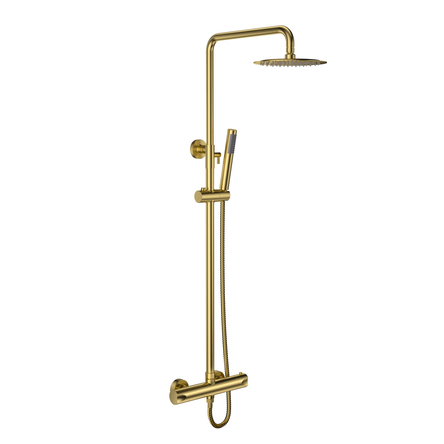 ALONI OPTIMA RONDO REGENDOUCHESET - THERMOSTATISCH - OPBOUW - GEBORSTELD GOUD