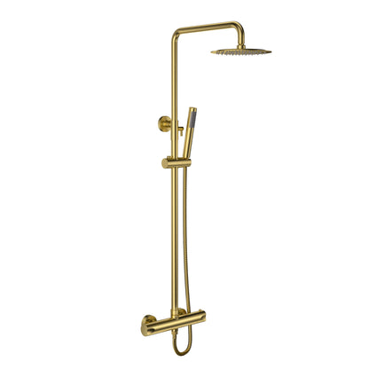 ALONI OPTIMA RONDO REGENDOUCHESET - THERMOSTATISCH - OPBOUW - GEBORSTELD GOUD