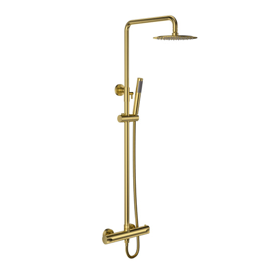 ALONI OPTIMA RONDO REGENDOUCHESET - THERMOSTATISCH - OPBOUW - GEBORSTELD GOUD