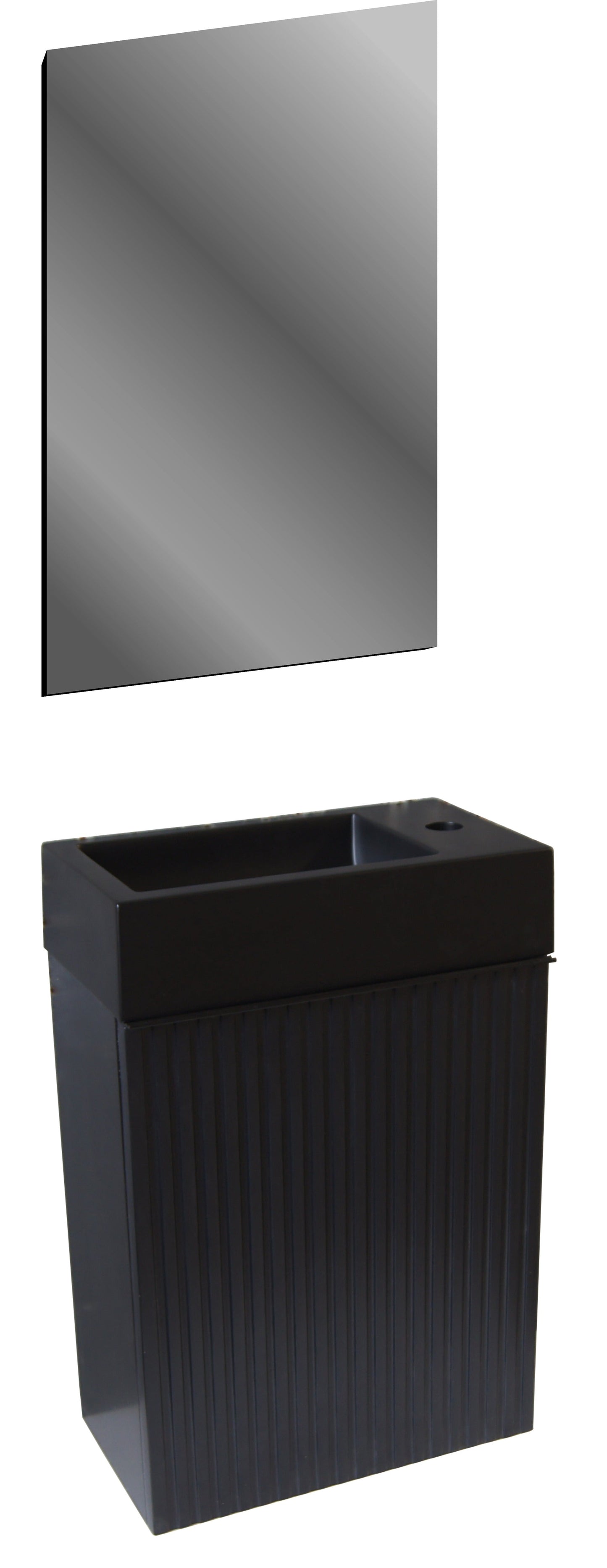 ALONI MIKARO TOILETMEUBELONDERKAST - 1 DEUR - RECHTS - MET GREEP - SOFT CLOSE - 40X50X22,3CM - ZWART EIKEN