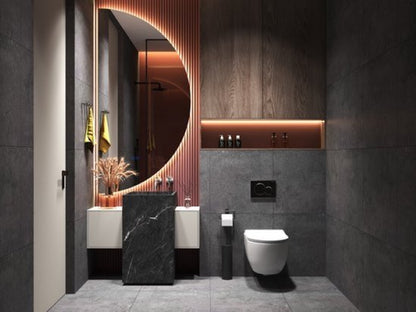 LED Badkamerspiegel Halfrond Rechts 60x120 cm - Luxurysanitair