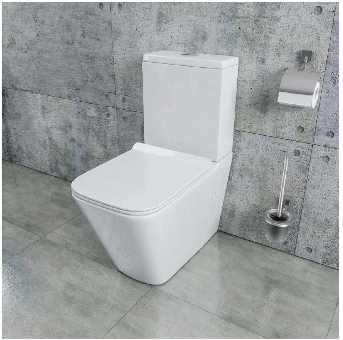 Moderne Staande Toilet Compleet Set Rimless Spoeling Wit - Luxurysanitair