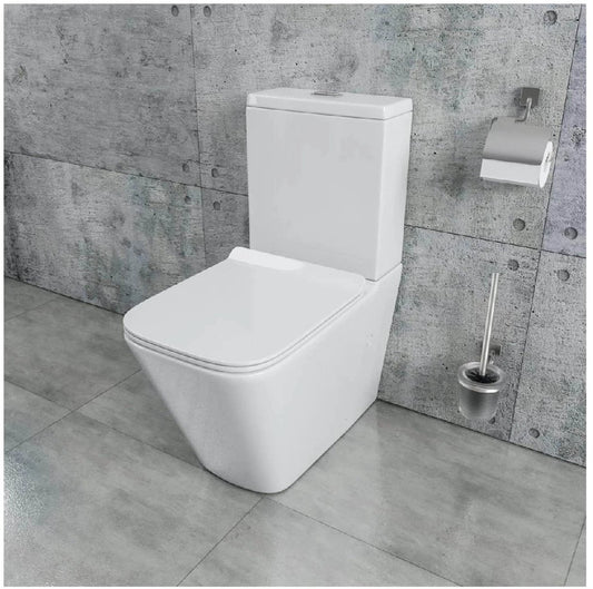 Moderne Staande Toilet Compleet Set Rimless Spoeling Wit - Luxurysanitair