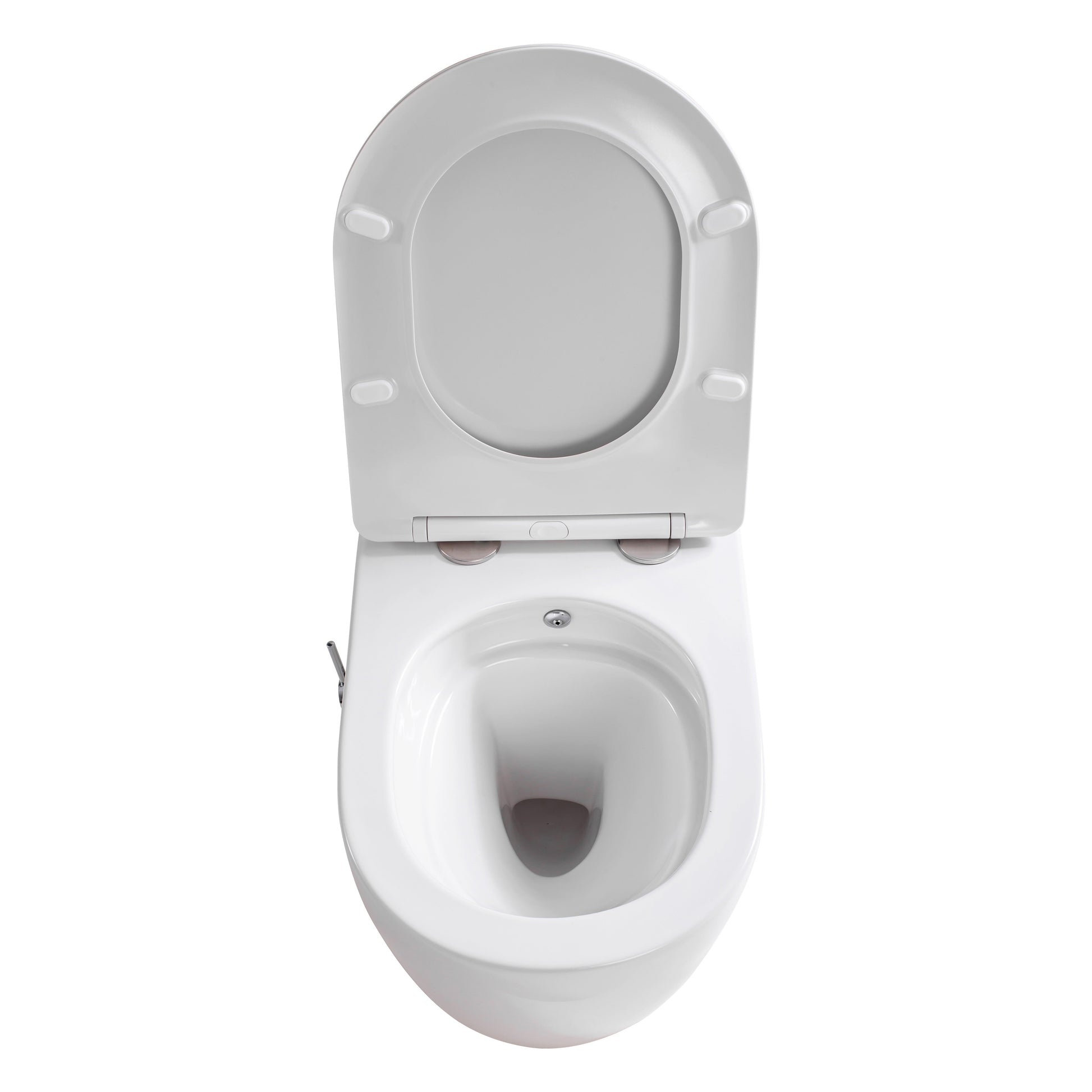 ALONI PRO HANGTOILET MET BIDET - TORNADO FLUSH - RANDLOOS - MET BIDETKRAAN KOUD EN WARM WATER - MET ZITTING - 52,5CM - GLANZEND WIT