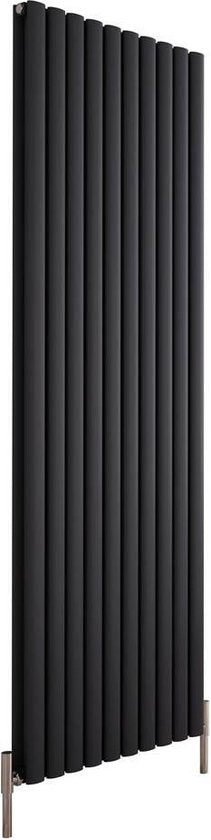Klea Designradiator Ovaal Dubbel 1800x354mm 12 Tubes 1230 Watt Mat Zwart - Luxurysanitair