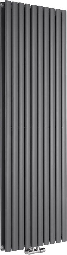 Klea Designradiator Ovaal Dubbel 1800x354mm 12 Tubes 1230 Watt Mat Zwart - Luxurysanitair