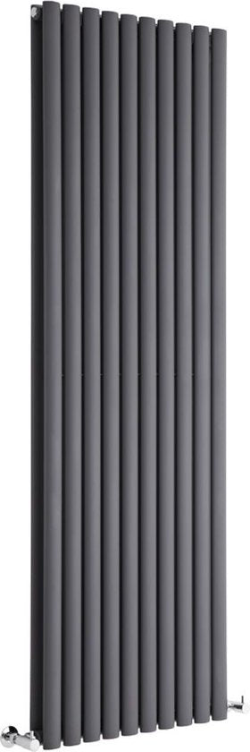 Klea Designradiator Ovaal Dubbel 1800x354mm 12 Tubes 1230 Watt Mat Zwart - Luxurysanitair