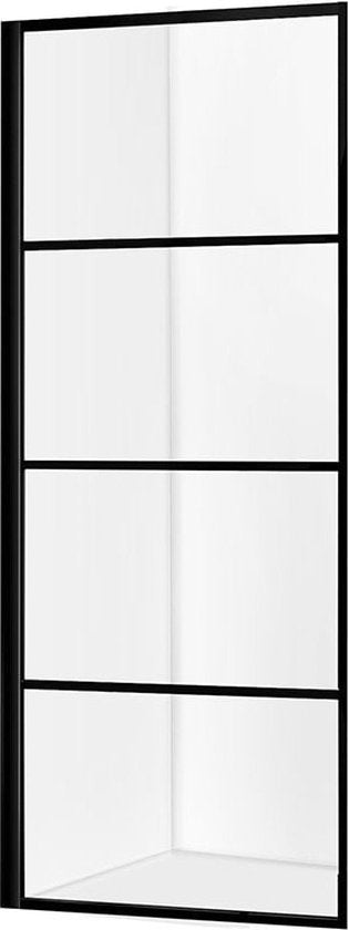 Diamond Line Finn Inloopdouche / Douchewand 120x200 Mat Zwart Profiel Helder Glas 8mm Veiligheidsglas - Luxurysanitair