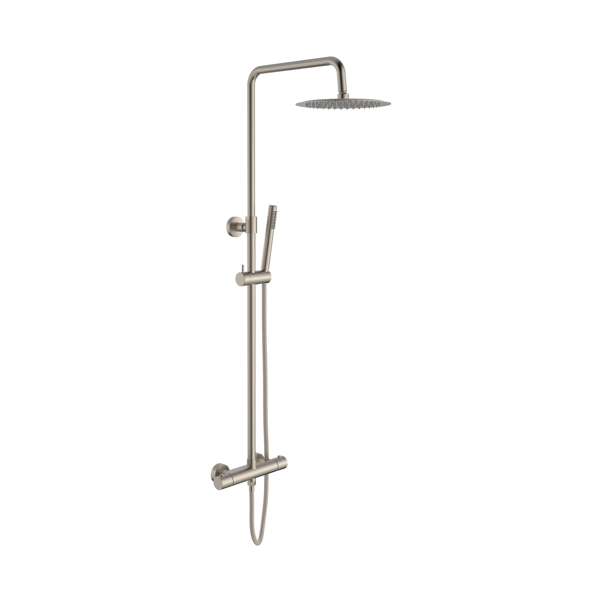 ALONI OPTIMA RONDO REGENDOUCHESET - THERMOSTATISCH - OPBOUW - COOL TOUCH - BELGAQUA - GEBORSTELD RVS