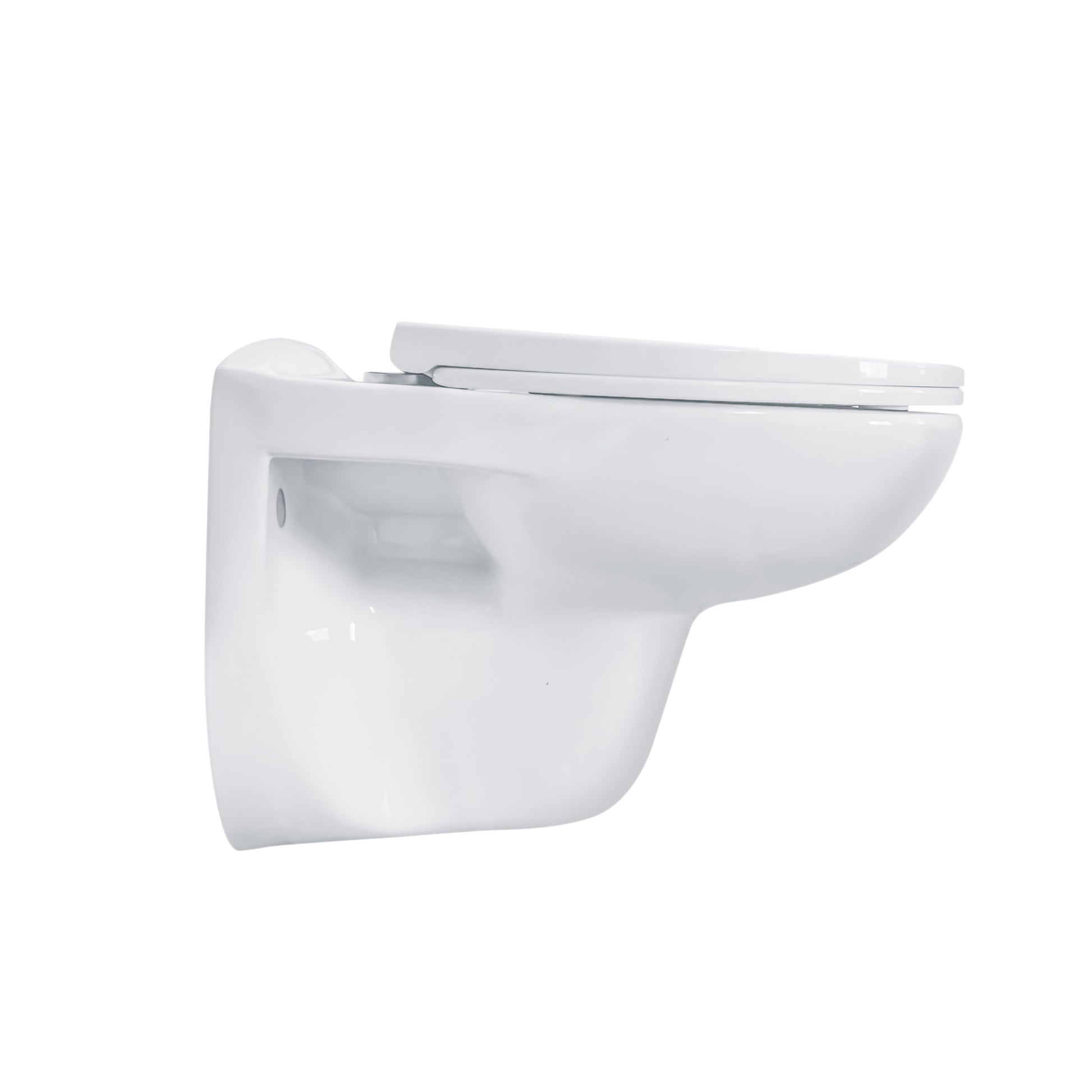 ALONI PRO HANGTOILET - RANDLOOS - MET ZITTING - THERMOPLAST (PP) - SOFT CLOSE - QUICK RELEASE - 35,5X41X54,5 CM - GLANZEND WIT