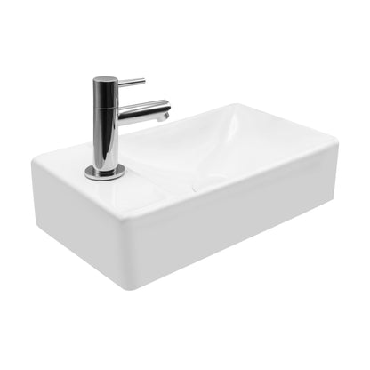 Aloni Fontein Zonder Overloop Kraangat Rechts Keramiek 37,5x10,5x22cm L - Luxurysanitair