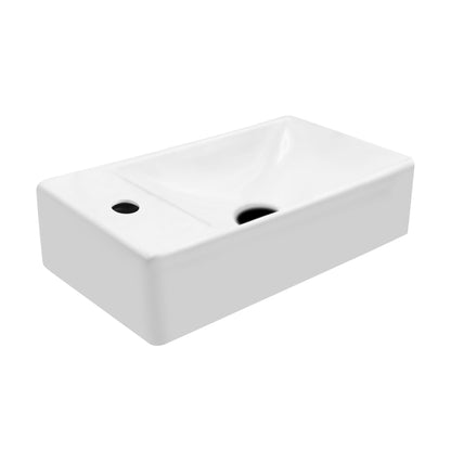 Aloni Fontein Zonder Overloop Kraangat Rechts Keramiek 37,5x10,5x22cm L - Luxurysanitair