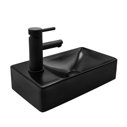 Aloni Fontein Zonder Overloop Kraangat Rechts Keramiek 37,5x10,5x22cm L - Luxurysanitair