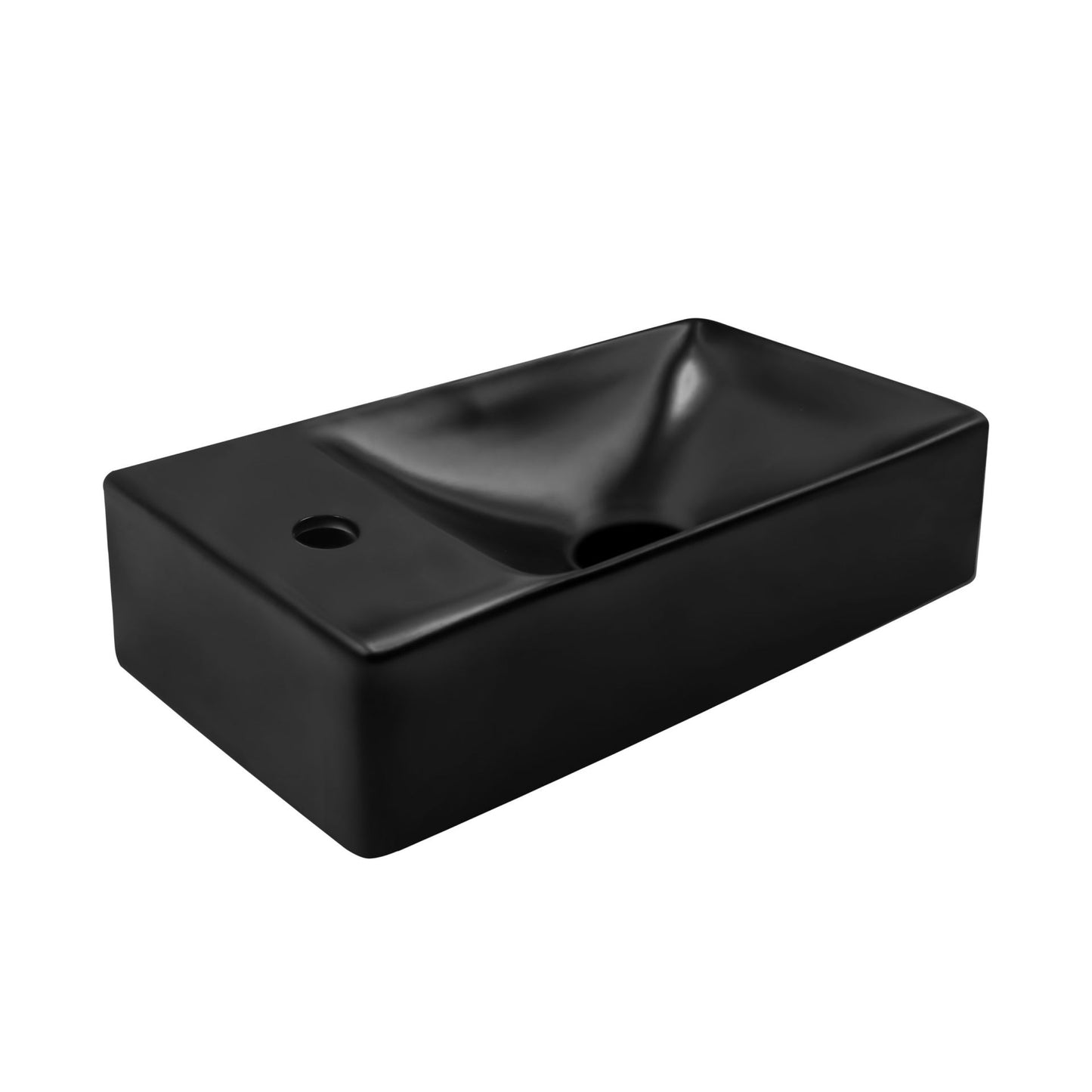 Aloni Fontein Zonder Overloop Kraangat Rechts Keramiek 37,5x10,5x22cm L - Luxurysanitair