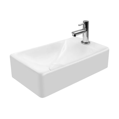 Aloni Fontein Zonder Overloop Kraangat Rechts Keramiek 37,5x10,5x22cm - Luxurysanitair