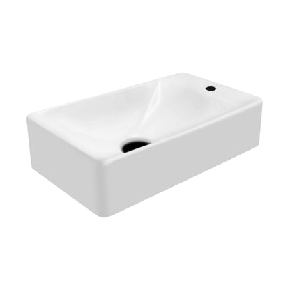 Aloni Fontein Zonder Overloop Kraangat Rechts Keramiek 37,5x10,5x22cm - Luxurysanitair